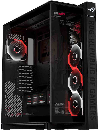 Asus ROG Cronox Gaming Midi Tower Κουτί Υπολογιστή με Πλαϊνό Παράθυρο Μαύρο
