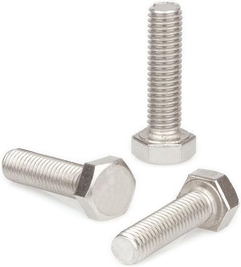 Inox Mare Şurub Hexagon Inox DIN 933 Cu Lungime 6mm