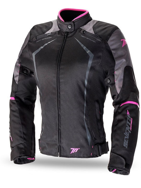 Seventy Degrees SD-JR49 Women's Winter Riding Jacket Black/Pin Seventy Degrees SD-JR49 Women's Winter Riding Jacket Black/Pin