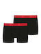 PUMA Scattered Logo Print Set Kids Boxers 2 Pieces Black Red Color