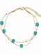 FantazyStores Gold Plated Steel Anklet Light Blue