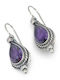 Silver Earrings with Purple Stones