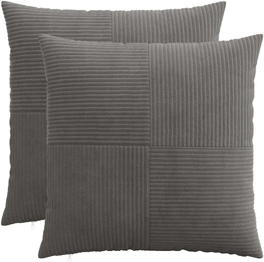 vidaXL Throw Pillow Case Almelo Dark Grey 2 Pieces 60x60cm vidaXL Throw Pillow Case Almelo Dark Grey 2 Pieces 60x60cm