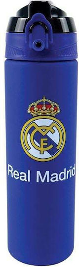 Back Me Up Real Madrid Plastic Kids Water Bottle Football with Straw Multicolour 700ml