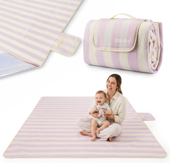 Xxl Picnic Beach Blanket Insulation 200×200 Cm Hypermotion Purple Striped