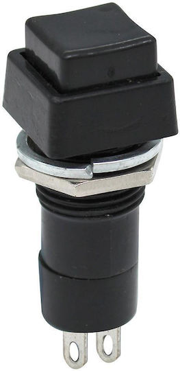 Бутон Push On Φ12 Квадратно Копче 5a/250v Черно Pbs-12b Die 01.087.0105 10 Броя