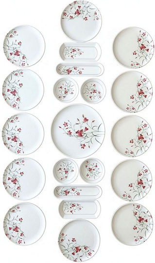 Hermia Roșu Ceramică Set de Vase 21buc