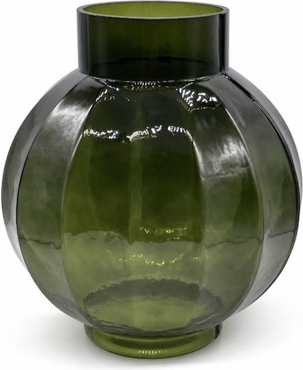 Dekorative Vase Glas Grüne 25xH28cm