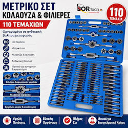 Set of Hand Taps & Threaders 110 Pieces Metric SAE NPT Case
