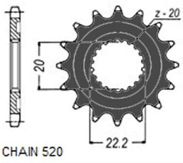 Front Drive Sprocket Motorcycle Sunstar Jtf1590-14