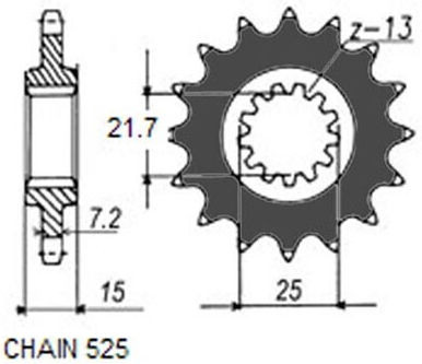 Sunstar Jtf1182-14 Vorderes Ritzel Motorradketten & Ritzel