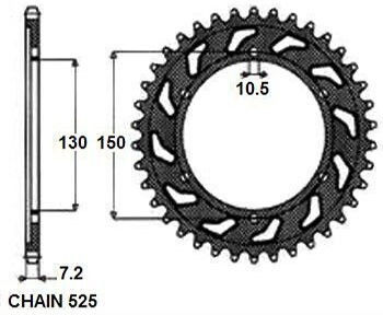 Заден Кинематичен Зъбен Колело За Мотоциклет Sunstar Jtr300-49