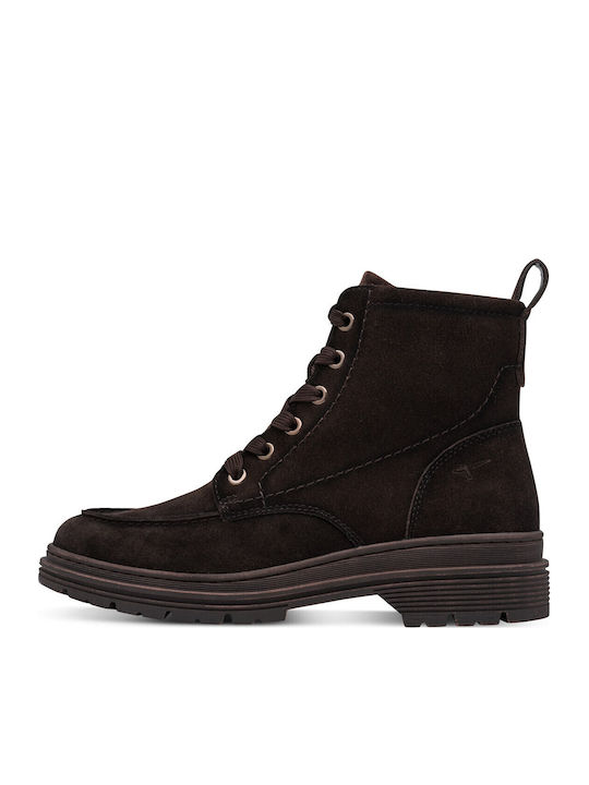 Leder Damen Kampfstiefel Braun