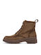 Leder Damen Kampfstiefel Tabac Braun