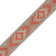 Stoffband Rhomben Polyester Verstärkt Beige Koralle Sömön Bronze Kordel Lurex 2,5cm Meter