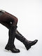 Damenstiefel Aus Leder In Schwarz