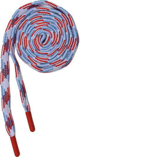 Lace 1.30m Lace 0.8cm 3059 602 08 72 White Blue Red + Plastic Red End 22*5mm