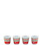 Bialetti Set Tassen Espresso aus Porzellan Rote 90ml 4 Stück