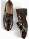 Patent Leather Women's Loafers In Brown Colour