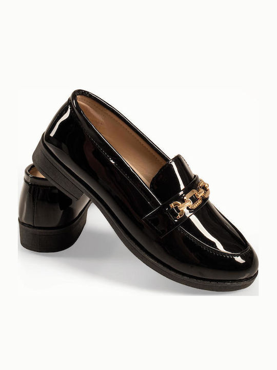 The Shoemart Лакирани Дамски Мокасини в Черен Цвят