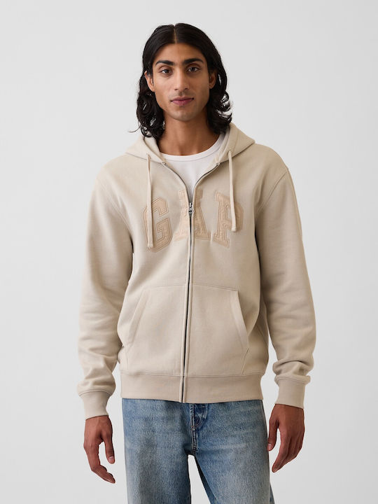 GAP Суитшърт с качулка Moonstone Beige