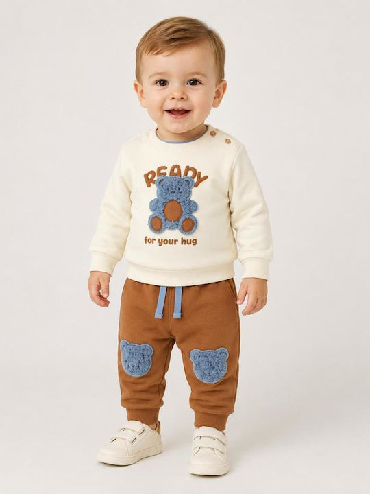 Kids Tracksuit Set With Top Beige