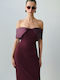 Sommer Maxi Abendkleid Trägerlos Burgundisch