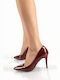 Pointed Toe Heels in Burgundy Patent Leather