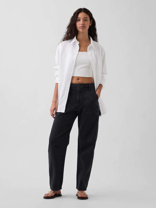 GAP Pantaloni de damă din țesătură Black