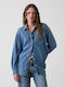 Cămașă de damă din denim cu mânecă lungă Medium Wash