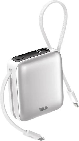 MLK+ LX17 Външна батерия 10000mAh 22.5W с USB-C порт Сребриста