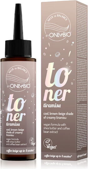 Hair Toner, Vegan, Ammonia & Hydrogen Peroxide Free, Tiramisu, Brown/Beige Shade, 100ml