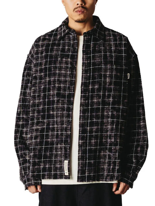 Woodbird Long Sleeve Shirt Regular Fit Checked Black-Beige