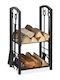 Relaxdays Raft Metalic De Depozitare Lemne 73x46x30cm Negru