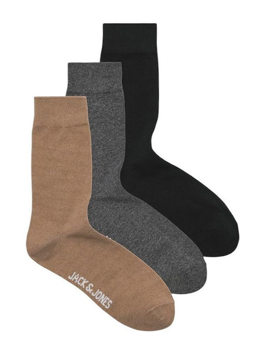 Jack & Jones Μονόχρωμες Κάλτσες Petrified Oak 3Pack
