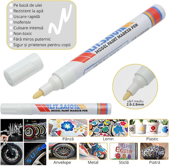 Set Markierer Weißer Ölfarbe Lit-sa101 Wasserdicht Schnelltrocknend 12 Stück