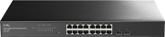 Cudy GS1016ES2 Managed Switch with 16 Gigabit (1Gbps) Ethernet Ports and 2 SFP Ports