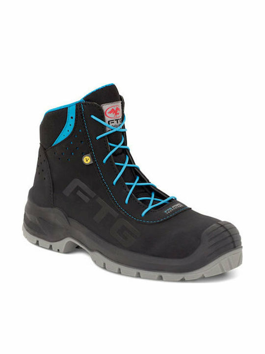 FTG-Safety Waterproof Safety Boot Black S3 with ESD, FO, SR Certification