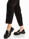Patent Leather Women's Loafers in Black Colour