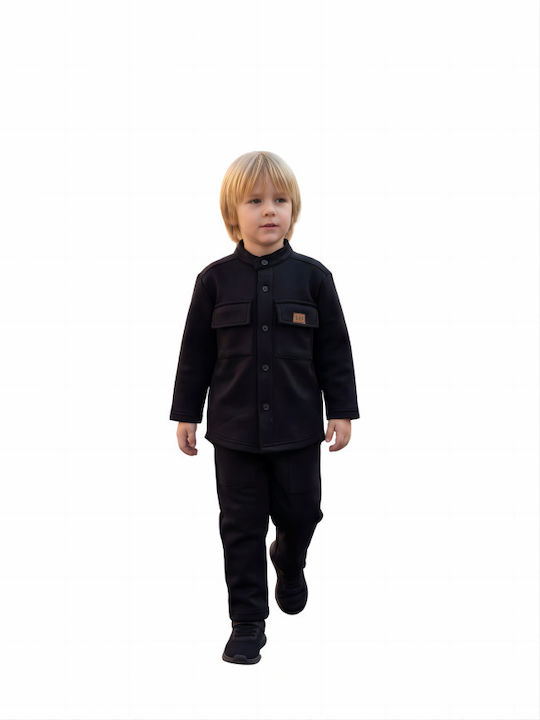 Serafino Kinderhemd Langärmelig Schwarz