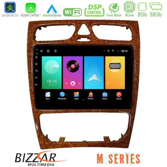 Bizzar Sistem Audio Auto pentru Mercedes-Benz Clasa C (Bluetooth/USB/Wi-Fi/GPS/Apple CarPlay/Android Auto) cu Ecran Tactil 9"