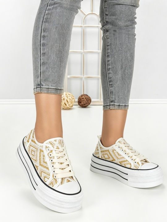 Adidași Flatforms Pentru Femei Albi