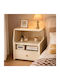 Nachttisch Holz Ecru 52x30x60cm