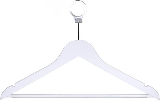 Set 40 Pcs Humero White Wooden Hotel Hanger Anti-theft Hook Pants Bar Ideal Shirts Blouses Pants T-shirts Dresses