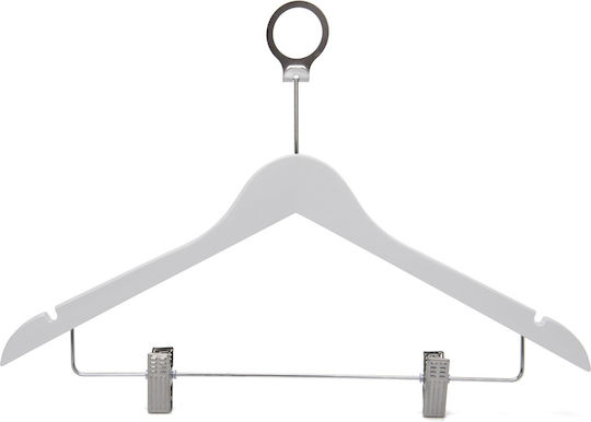 Set 50 Anti-theft Hotel Hangers Hook Metal Clips Humero White