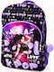 Setino K-pop School Backpack for Elementary School with Water Bottle Holder Purple 30 x 19 x 42 cm
