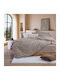 Nef-Nef Homeware Wild Σετ Σεντόνι με 2 Μαξιλαροθήκες Υπέρδιπλο με Λάστιχο 170x270+35εκ. Beige (3τμχ)