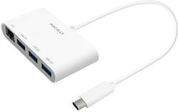Macally USB Hub 4 Θυρών (USB-C) + LAN Macally USB Hub 4 Θυρών (USB-C) + LAN