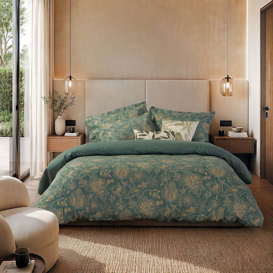 Nef-Nef Homeware Комплект Плик за Завивка Памучен Сатен 240x230cm Двоен с 2 Калъфки за Възглавници Екрю