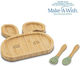 Nava Nava Baby- und Kinder-Essgeschirr aus Bamboo mit Rutschfester Basis 3er Set